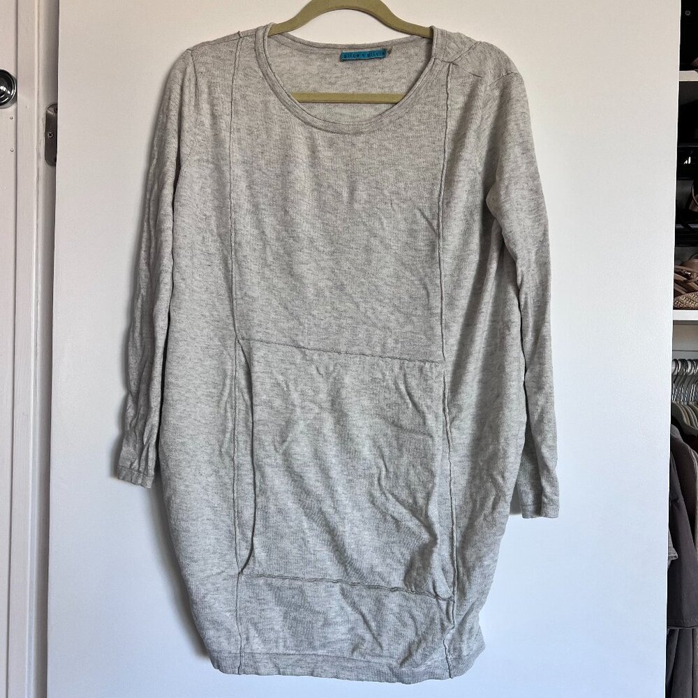 Alice + Olivia | Cashmere Blend Long Sleeve Sweater Dress with Front Pocket